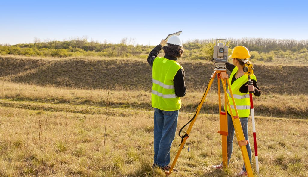 Surveyors conducting a topographical study 