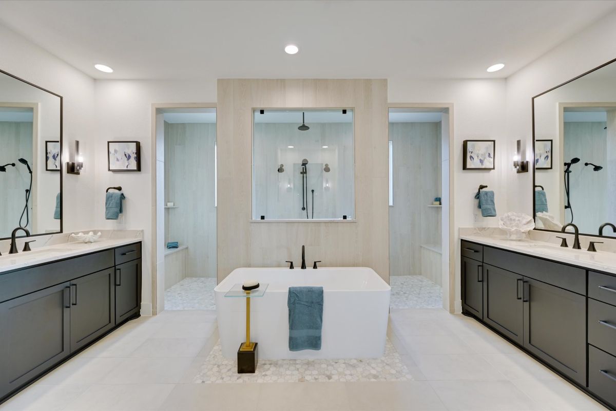 Bathroom of a move-in-ready home by Giddens Homes. 